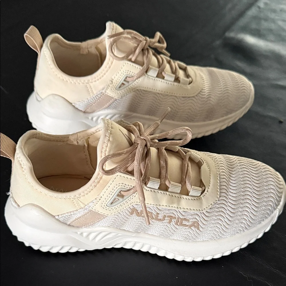 Nautica Cream Lace-Up Sneakers